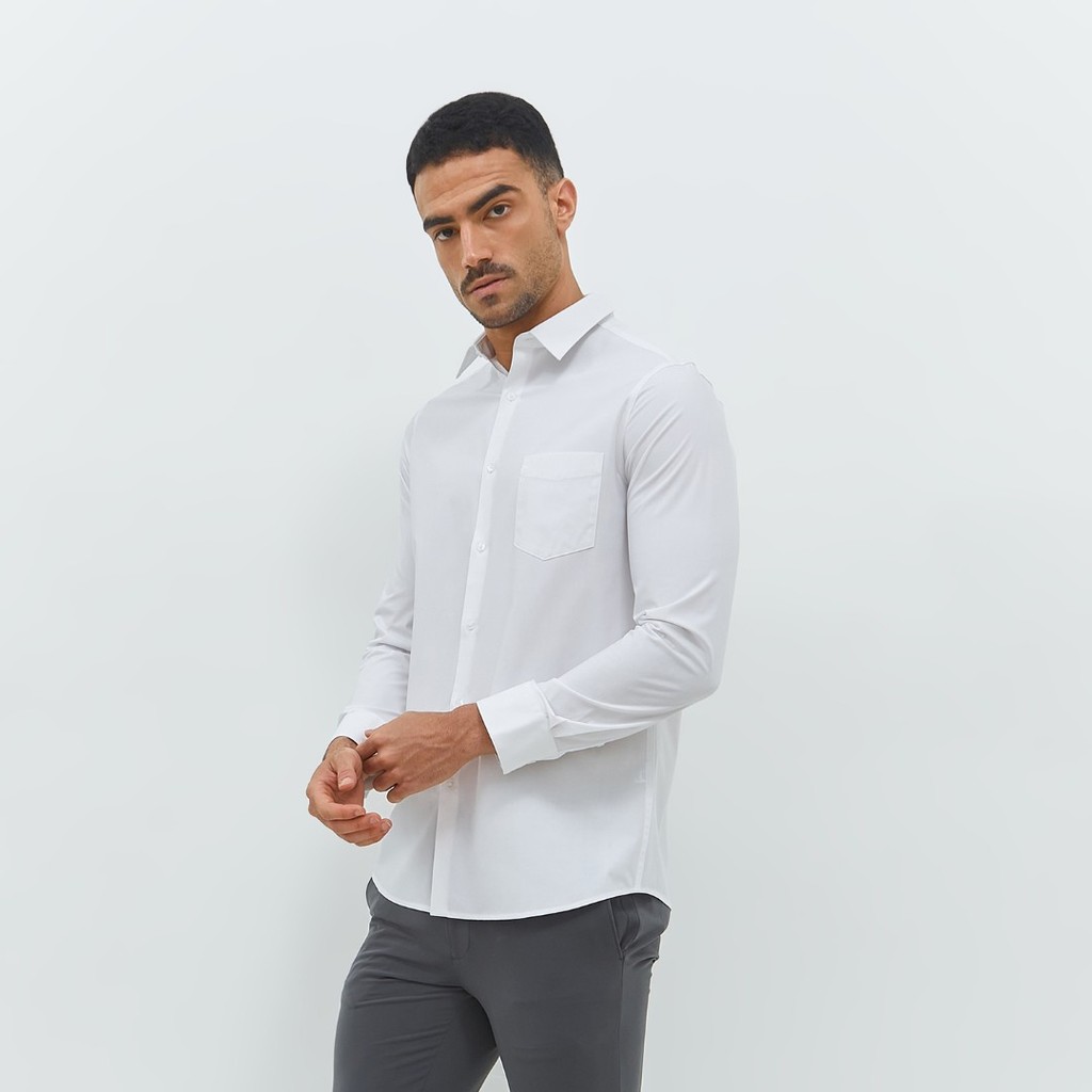 Jobb Ortega Kemeja Pria Lengan Panjang Slim Fit Putih