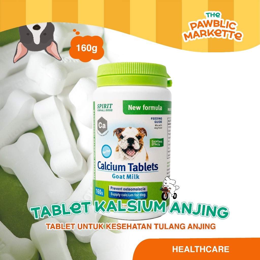 PAWBLIC Vitamin Anjing Spirit Calcium Tablets ISI 150 TABLET / Vitamin Suplemen Kalsium Anjing Anabu
