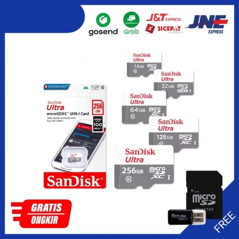 Kartu Memori Micro SD Card Ultra 80 Mb/s 128 256 512 GB 1TB