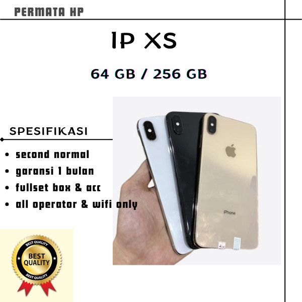 IPHONE XS 64GB SECOND MULUS 100% GARANSI 1 BULAN SIM ALL OPERATOR TERMURAH