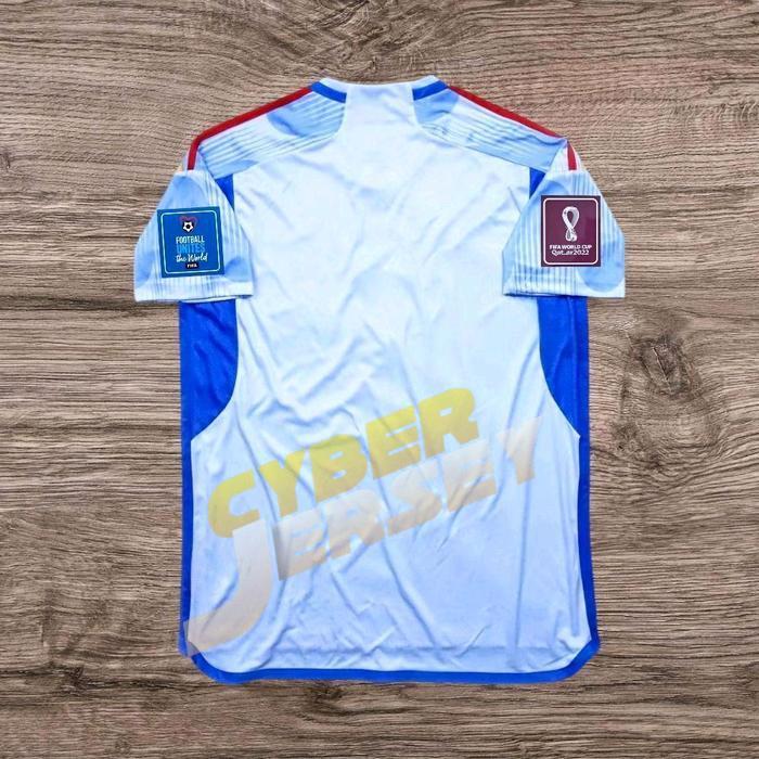 JERSEY BOLA SPANYOL AWAY FULL PATCH PIALA DUNIA 2022 TOP QUALITY Sport Atasan Setelan Baju - FULL PA
