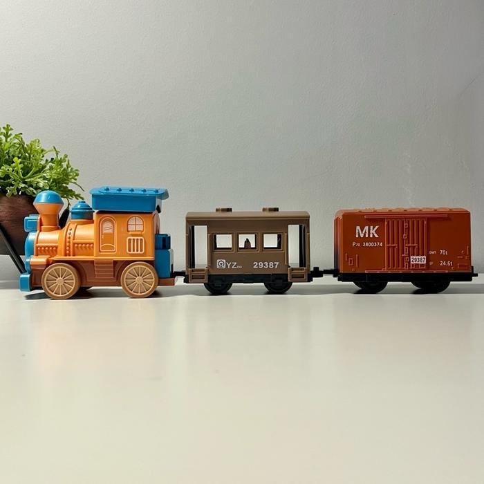 (TERDAPAT LAMPU & SUARA) Mainan Kereta Api/Mainan Kereta Anak-Anak - Bahan Plastik premium (bukan re
