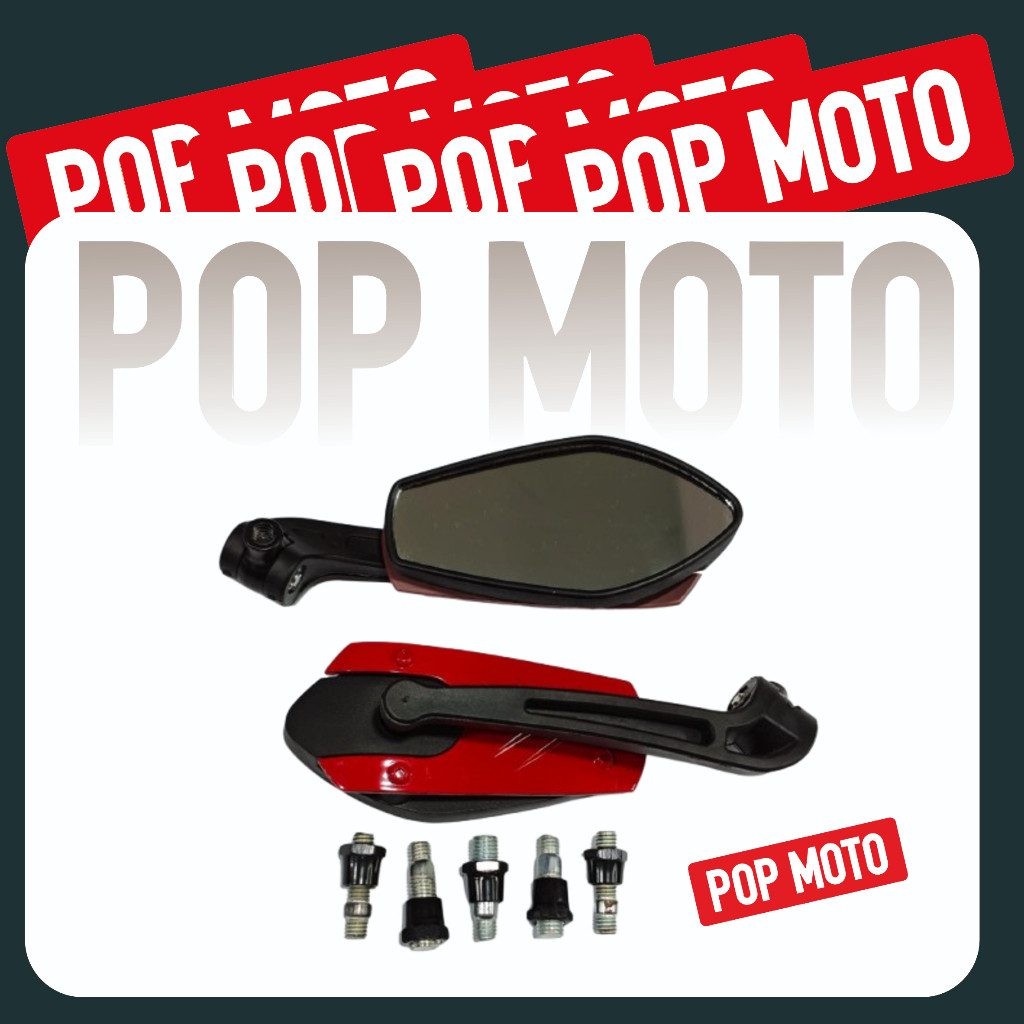 Spion Variasi Universal + Baut + Bosh 2639B-2 ( BLACK-RED ) Spion Variasi Universal 1 Set Kanan Kiri