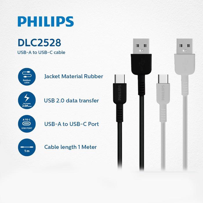 PHILIPS Cable Data Charger USB-C 2.0 DLC8602 C to C / DLC2528 USB-A to C Kabel Fast Charging Transfe
