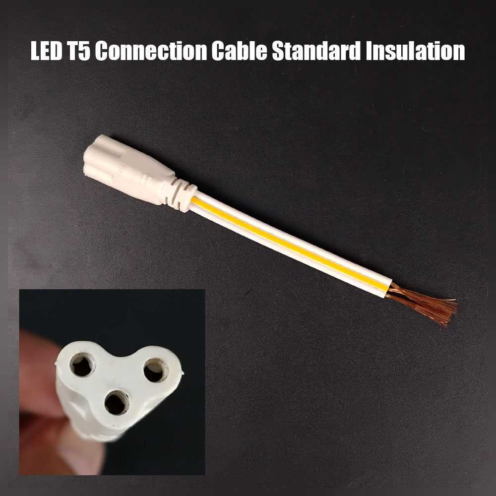 Kabel Konektor Sambungan Lampu LED T5 Fitting Socket 3 Pin Satu 1 Sisi Colokan Kabel Listrik Rumah A
