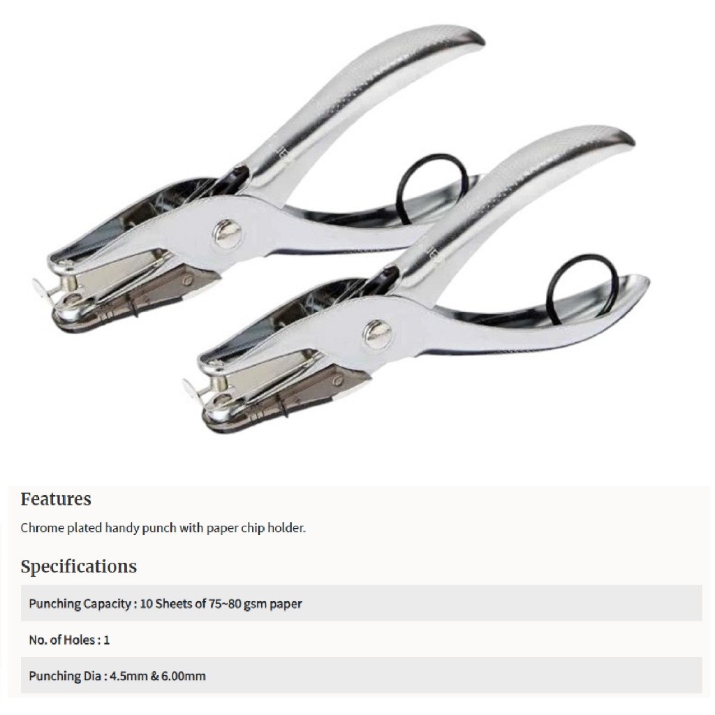ADA One Hole Punch / Single Hole Punch / Pembolong Kertas 1 Lubang / Steel Hole Punch / Metal Hole P