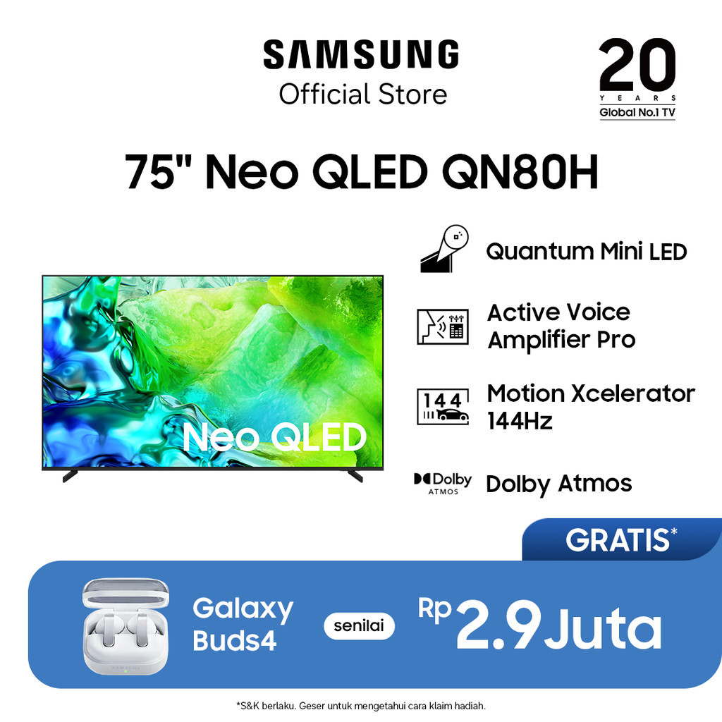 Samsung 75" Neo QLED QN80H Samsung Vision AI Smart TV