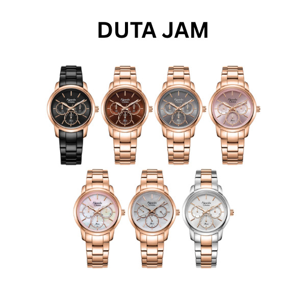 JAM TANGAN WANITA ALEXANDRE CHRISTIE AC2A34 AC 2A34 BFB ANALOG STAINLESS STRAP