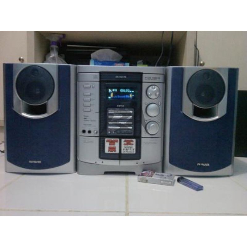 III MINI HOME THEATER SPEAKER AIWA NSX VC320 CD MP3 VIDEO TAPE CASSETTE PLAYER KASET JADUL VINTAGE M