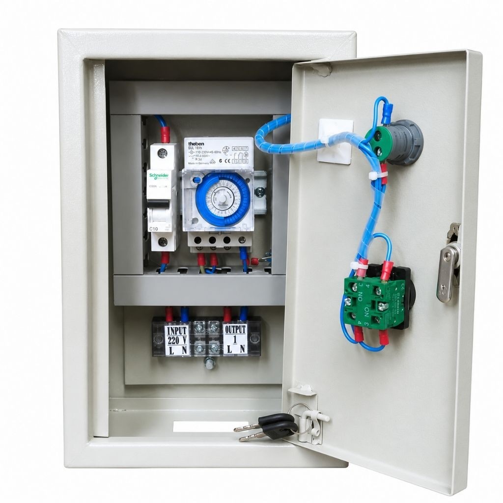panel timer lampu timer theben sul181h manual dan automatis