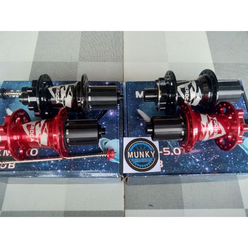 Foto Freehub Belakang Meroca TA thru axle 12 x 142 Qr quick release 9 10 x 135 mm non boost 32 hole 6 baut six bolt 5 bearing 6 pawls pelatuk tawon keras 12x142 9x135