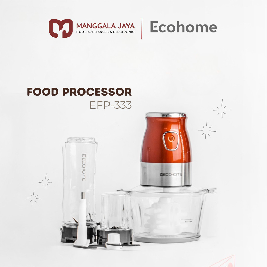 [Manggala Jaya] Ecohome 7in1 Food Processor EFP-333 Chopper Blender Kaca Bumbu Basah Daging