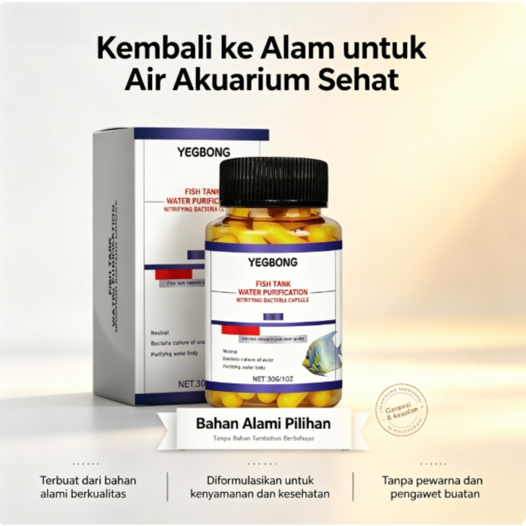Yibang tangki ikan pemurnian air kapsul bakteri nitrifying 30G, bakteri nitrifikasi dan enzim biolog