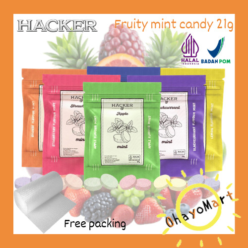 Hacker 07 mint fruity candy / hacker permen mint rasa buah 21g