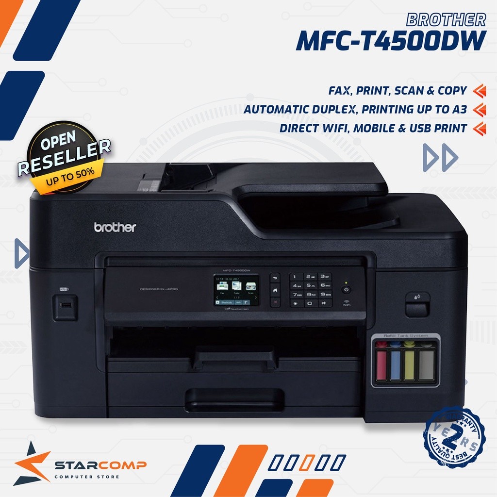 Printer Brother MFC T4500DW A3 Print Scan Copy A3 Brother T4500 Ori