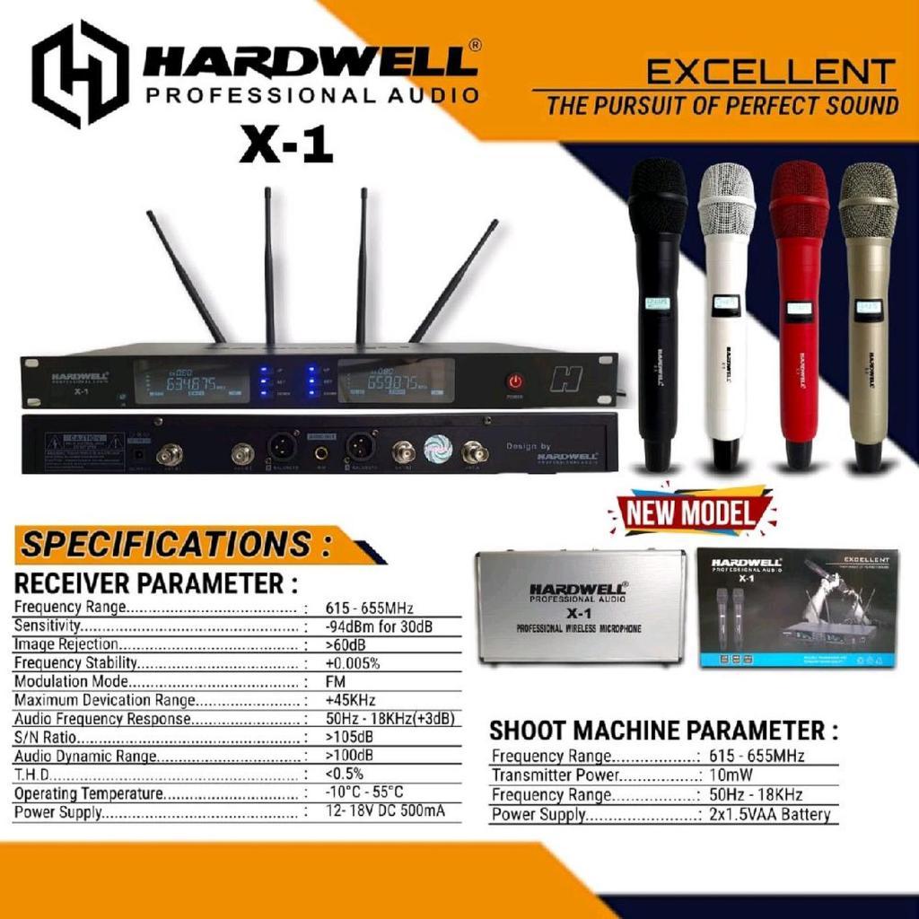 Mic Wireless HARDWELL X-1 MIC WIRELESS HARDWELL PROFFESIONAL HARDWELL X1 ORIGINAL Microphone - Best 