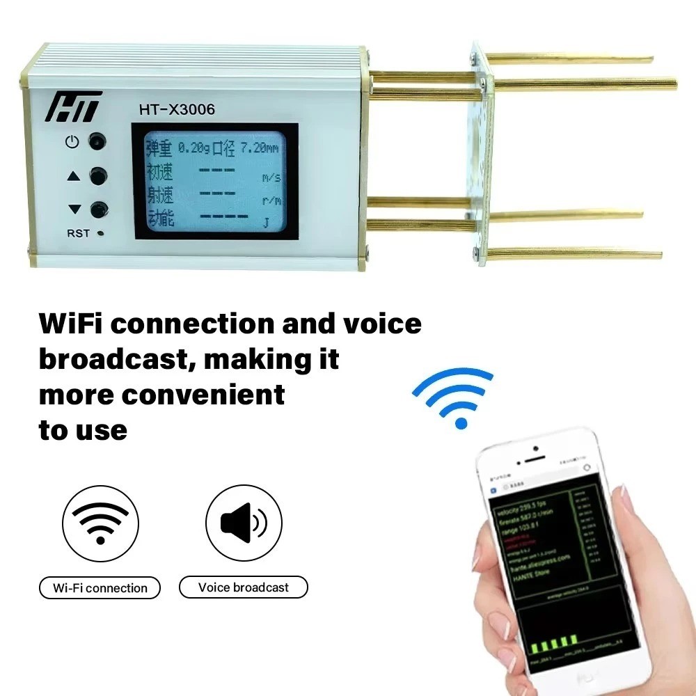 Chronograph HT-X3006 Chrono FPS Meter 3600 RPM 5000 FPS Wifi Voice Velocity Speed Tester