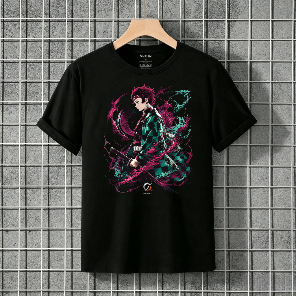 Kaos Oversize Pria Untuk Remaja Dan Dewasa Dengan Gaya Kaos Basic Ilustrasi Figur Anime Bersenjata P