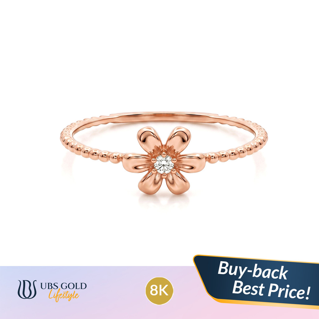 UBS Gold - Cincin Emas - 8K - Model Bunga - Cc17915k