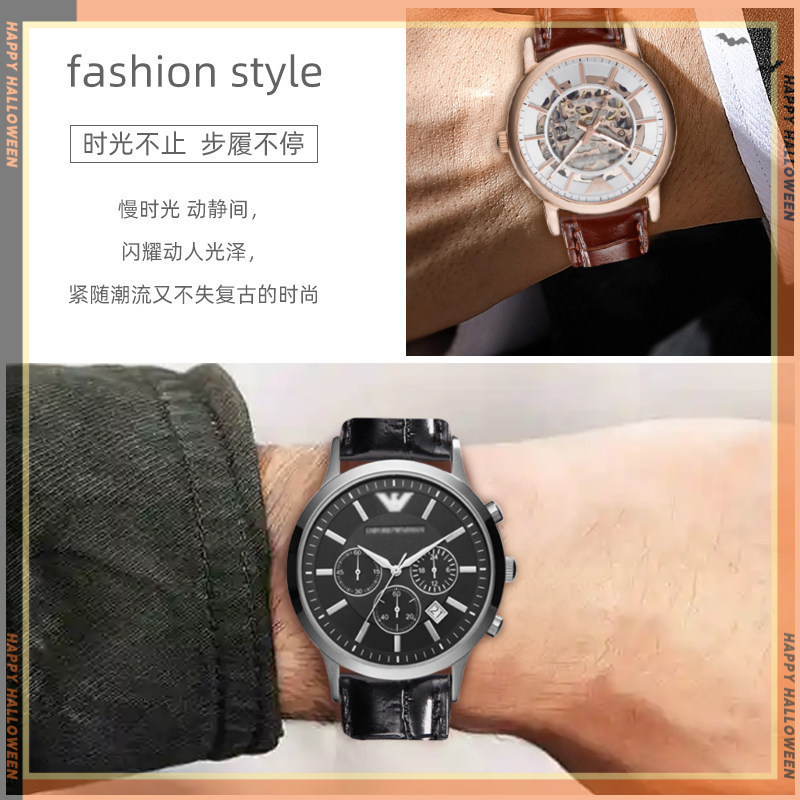 Tali Jam Kulit Sapi Asli Motif Buaya Cocok Armani AR2447 AR2433 AR1981 Gelang Jam Pria Aksesoris Pen