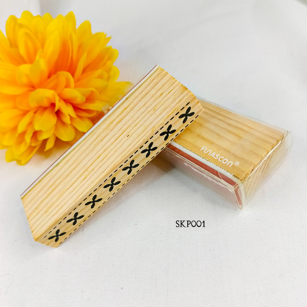 Vintage Stempel Kayu Scrapbook Motif Bunga SKP001
