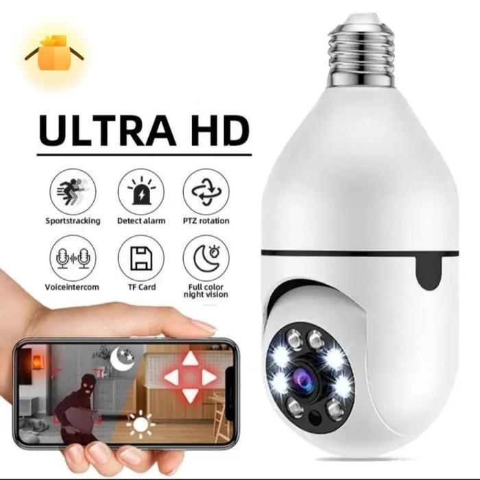 IP CCTV Camera Wifi 8MP Pro IP Kamera Bohlam 360 Derajat Panorama - CCTV BOHLAM