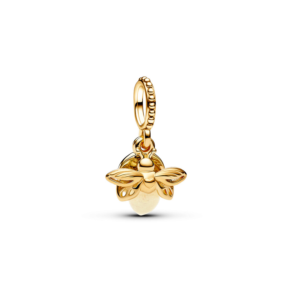 PANDORA - Firefly 14k gold-plated dangle with yellow photoluminescent glass - Gold - One size