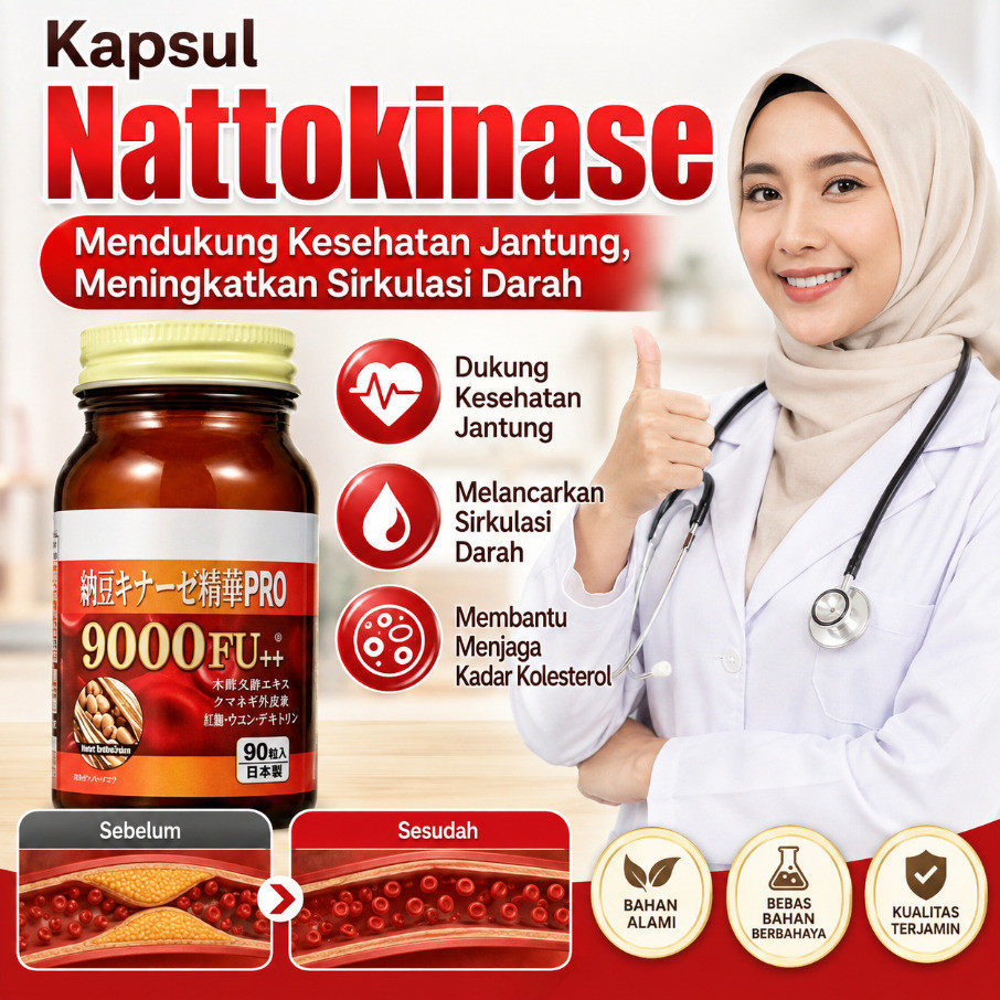 Kapsul Nattokinase | Suplemen Nattokinase | Suplemen Enzim | Ekstrak Natto | Suplemen Makanan | Supl