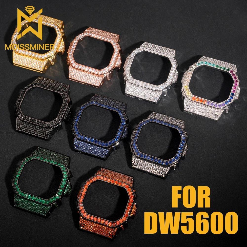 Moissminer VVS Moissanite Watch Strap and Cover Set For DW5600 S925 Silver Real Diamond Can Pass Dia
