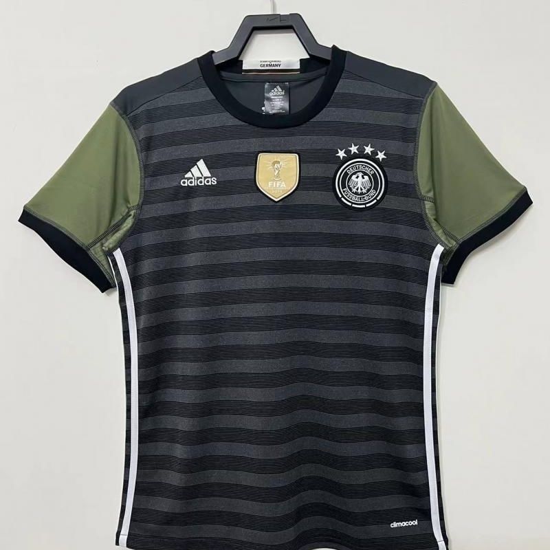 2016 Jerman tandang jersey sepak bola olahraga kasual pria retro