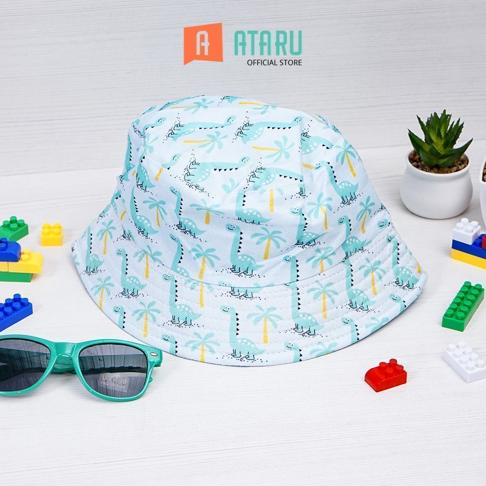 Ataru Fashion Set Topi Bucket & Kacamata Sunglasses Anak Bucket Hat Topi Pantai Fisherman Cap Casual