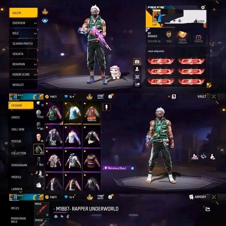 jual akun Free Fire Sultan murah 20k amanah dijamin mantap