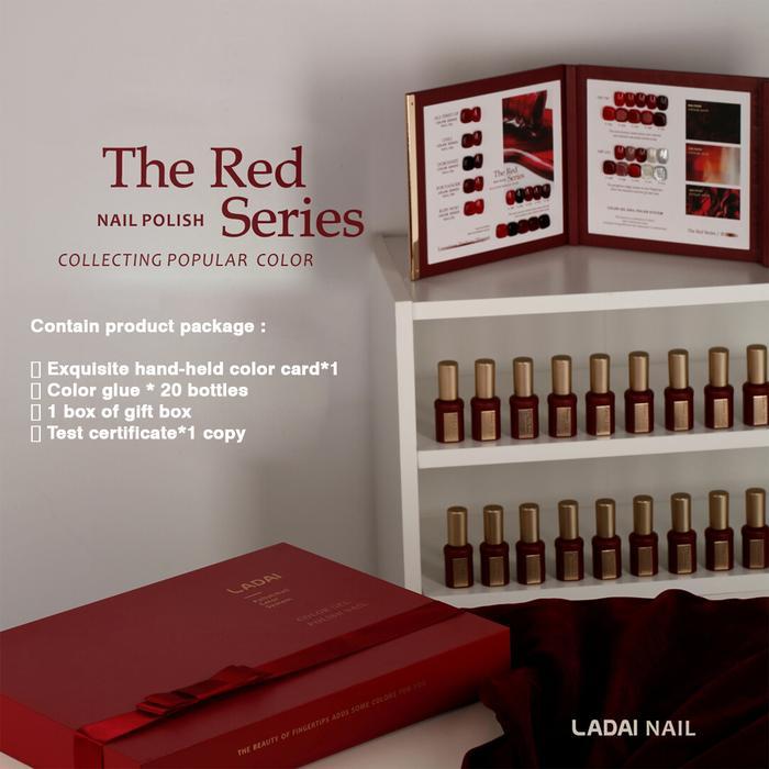 LADAI THE NEW RED SERIES 20 COLOR/KUTEK GEL SET LADAI OUBOLI NAIL/PREMIUM KUTEK GEL SET