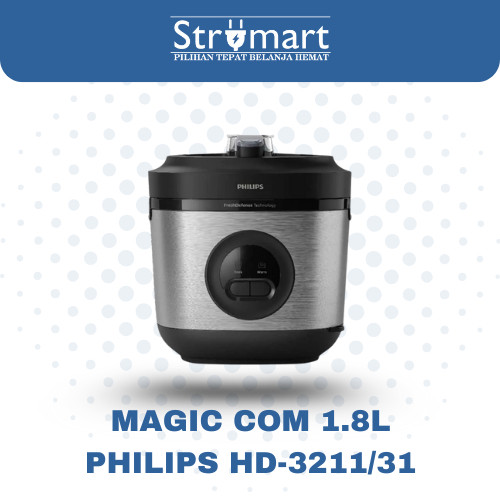 PHILIPS HD3211-31 / HD-3211 RICE COOKER 1.8 L SILVER STAINLESS STEEL / RICE COOKER PHILIPS