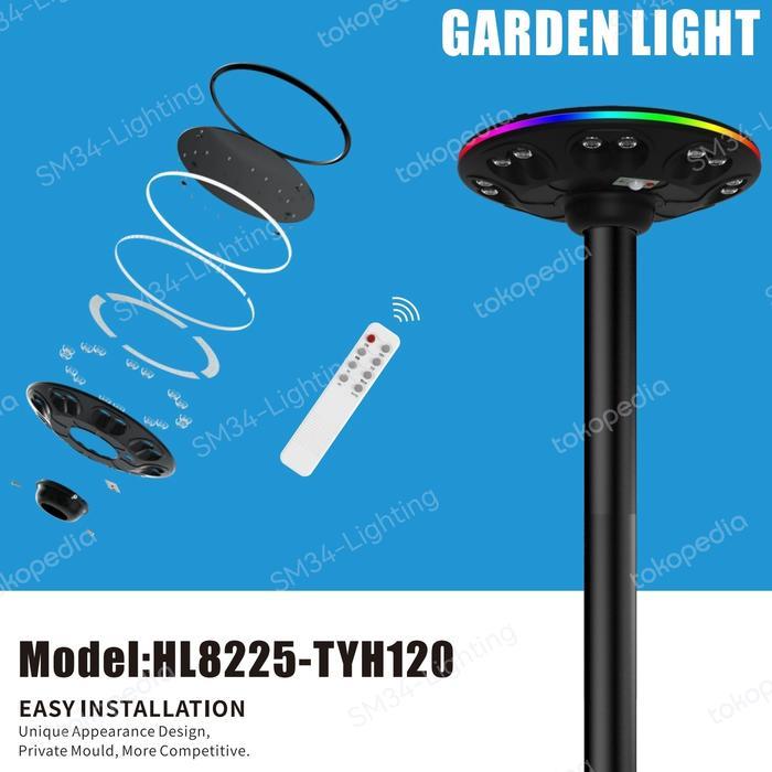 Lampu Taman Tiang Solar PJU Panel Solar LED 300watt Putih AllinOne PANEL MONOCRYSTALLINE - 250watt