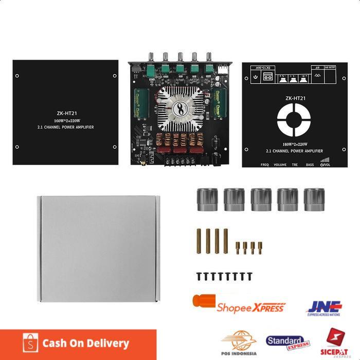 ZK-HT21|ZK-HT21 3G TDA7498E Amplifier Bluetooth 5.0 2.1 Channel 160W+160W+220W Bass Nendang Power Be