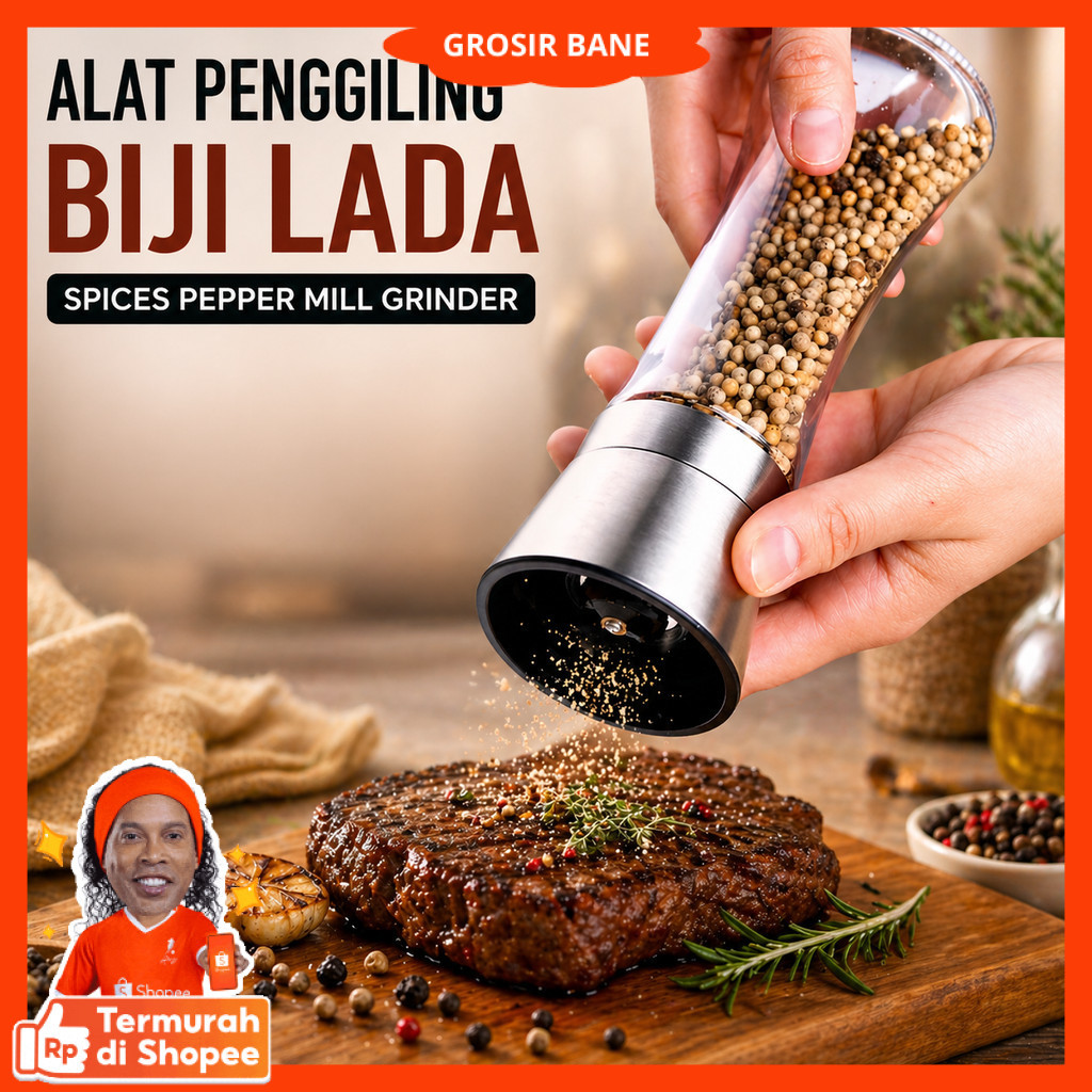 Leten Penggiling Lada Adjustable Salt Pepper Mill Grinder - 9179