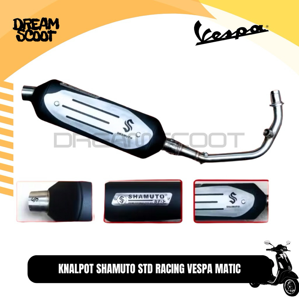 Knalpot SHAMUTO Standar Racing Vespa Matic Fullsystem Vespa Sprint Vespa Primavera Vespa S Vespa LX 
