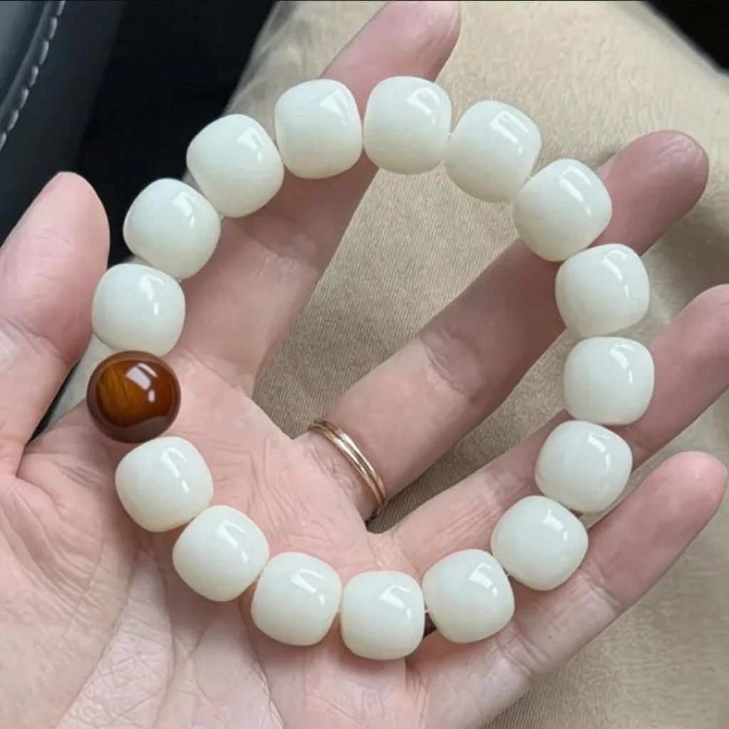 Giok Putih Bodhi Sutra Emas Cendana Gelang Wanita Budaya Bermain Disc Bermain Gelang Bulat
