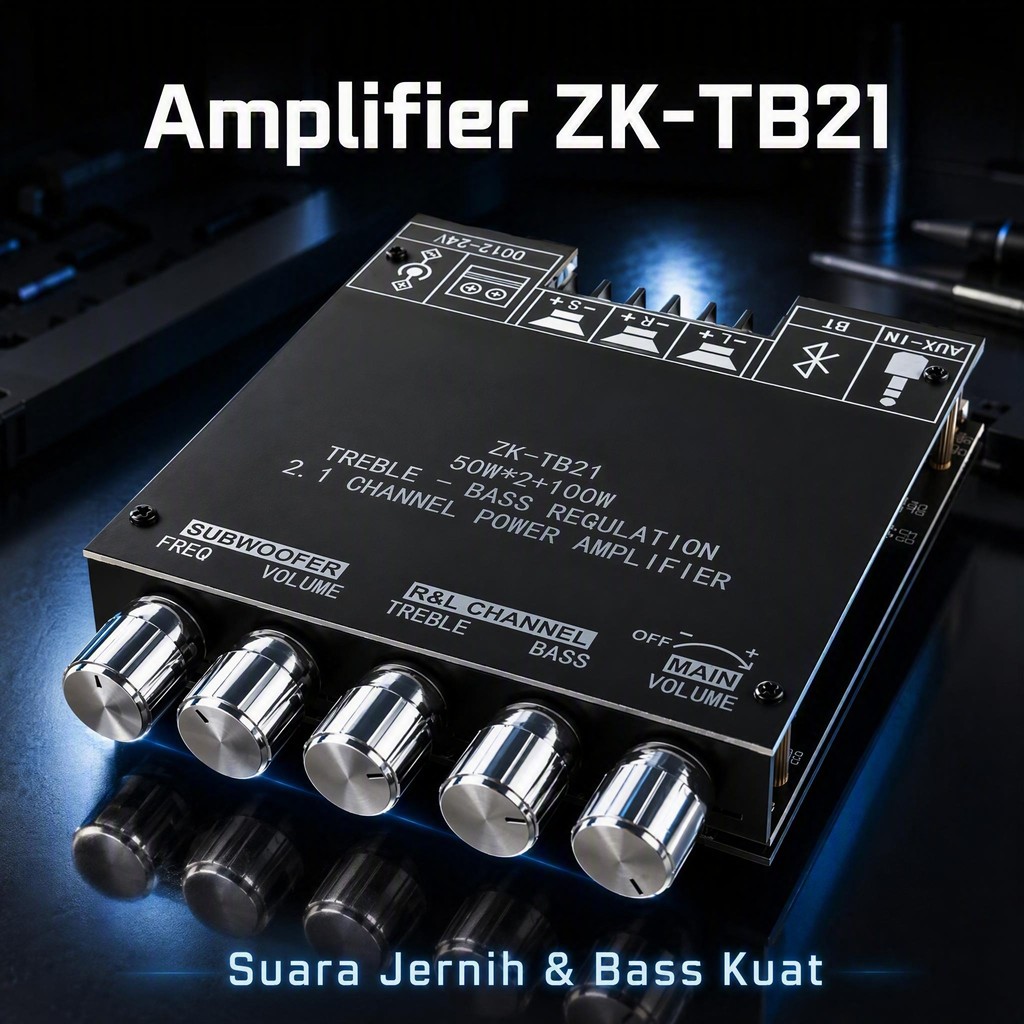Wuzhi Audio ZK - TB21 2.1 Stereo Bluetooth Audio Digital HIFI Power Amplifier Papan Modul 50WX2 Peny