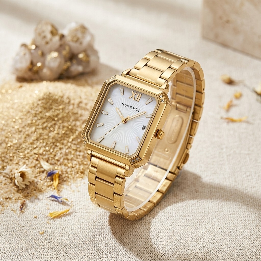 Jam Tangan Wanita Mini Focus MF0472L All Gold