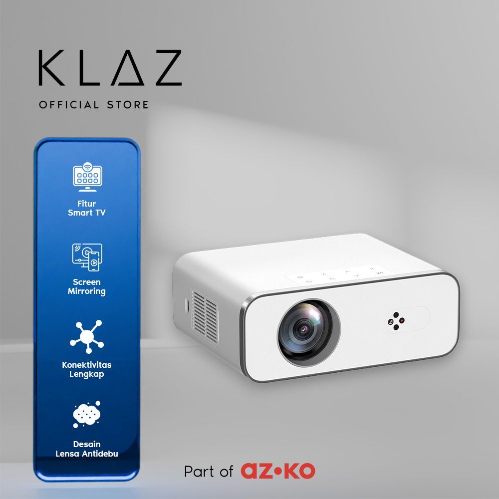 KLAZ Proyektor Android 1080p RD-886D - Putih Alat Proyeksi Projektor Infokus Lcd Projector Proyeksi 