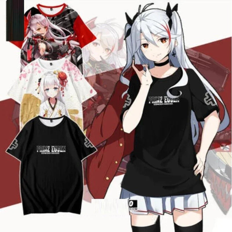 Kaos Anime Azur Lane, kostum cosplay untuk karakter Prince, UN Enterprise, Luffy, IJN Yudaji, Yukika