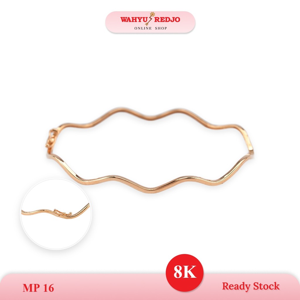 WAHYU REDJO - GELANG EMAS 8K HWT MODEL OVAL GELOMBANG HWT