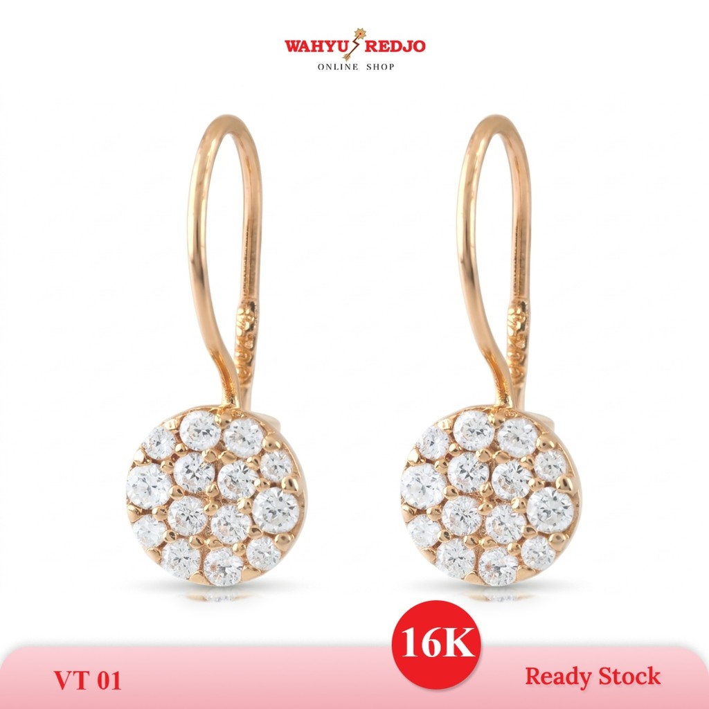 WAHYU REDJO - ANTING EMAS 16K  MODEL GONDEL MATA BULAT SIMPLE & DAILYWEAR (NON PMR)