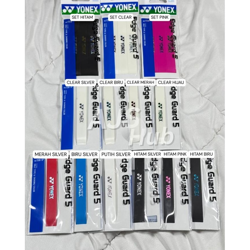 Pelindung Grommet Raket Tenis Yonex Edge Guard 5 Tennis - Putih Silver