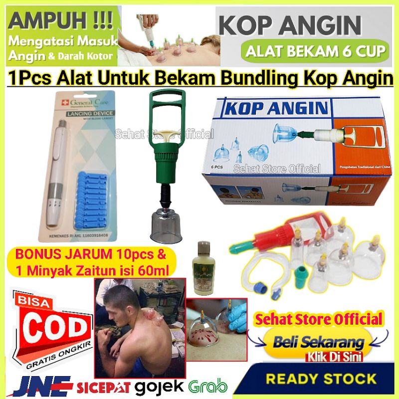 PromoAlat Bekam Komplit Pena Lancing Device Untuk Bekam Basah Plus Vacum Cup Angin Kop Alat Bekam is