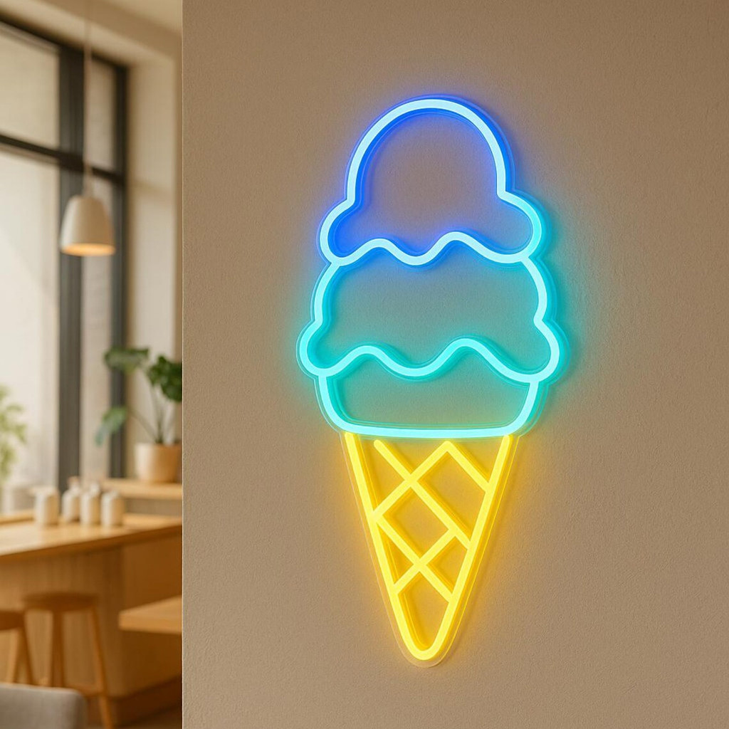ce Cream Neon Sign Melted Icecream Neon Ice Cream Shop Decor Coffee Shop Restaurant Business Shop Wa