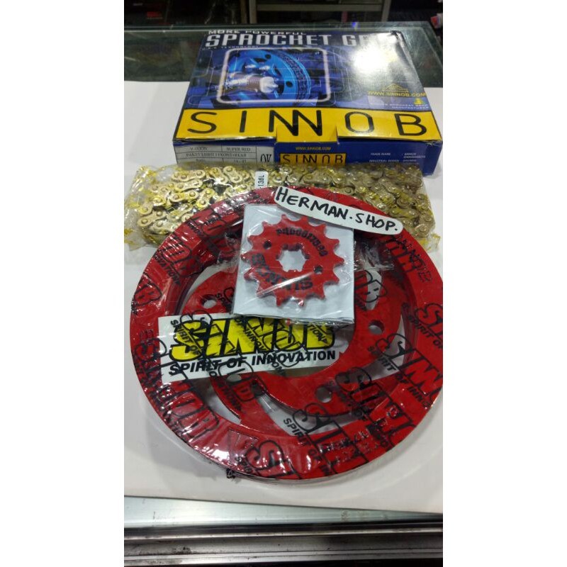 Gir set Girset Rantai sinnob Cbr 150 / Girset Sinnob cb150 / k45 / k46 / Girset cbr 150 lubang gir 6