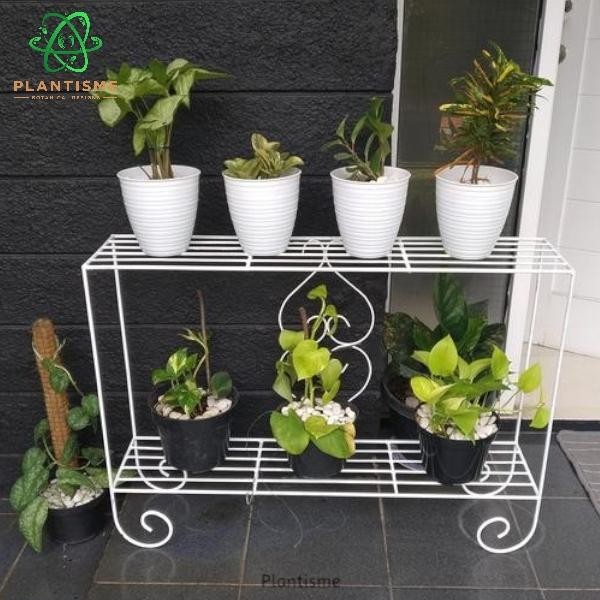 Rak Tanaman - Baselis Ladder Rack Rak Besi Tangga Susun 1 Minimalis Pot Tanaman Hias Cocok Display E